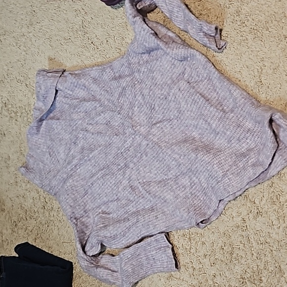Anthropologie Purple Off Shoulder Sweater - Picture 5 of 5